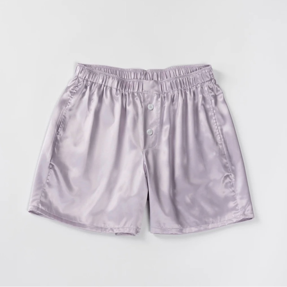 Clementine Sleepwear Organic Silk Lilac Shorts